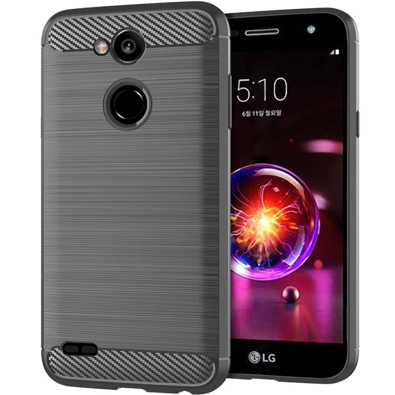 Silicone Case for LG X5 2018 K10 Power Shockproof Carbon Fiber Phone Cover for lg x power 2 LG X Power3 Soft TPU Cases