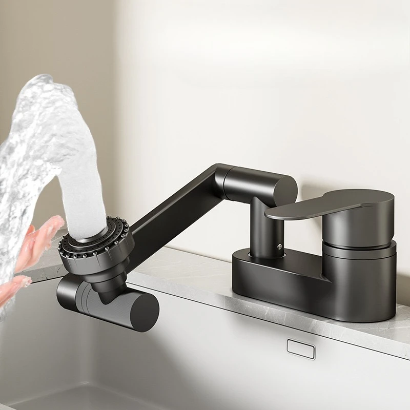 

Double-hole faucet, cold and hot water two-in-one head, washbasin, old-fashioned three-hole mixing valve