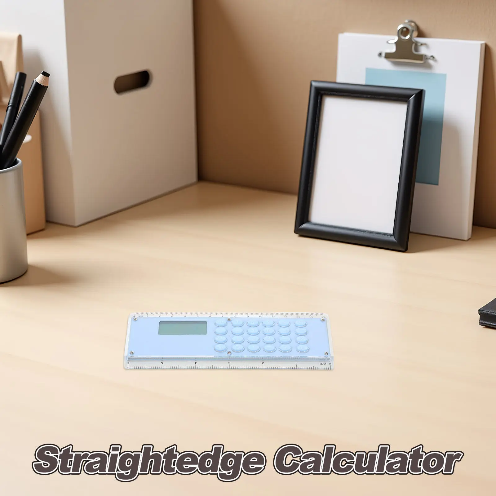 2Pcs Digital Calculator Ruler Straight Edge Size 15Cm 6Inch Dual Scale Portable Metric Inch Measuring Tool Student