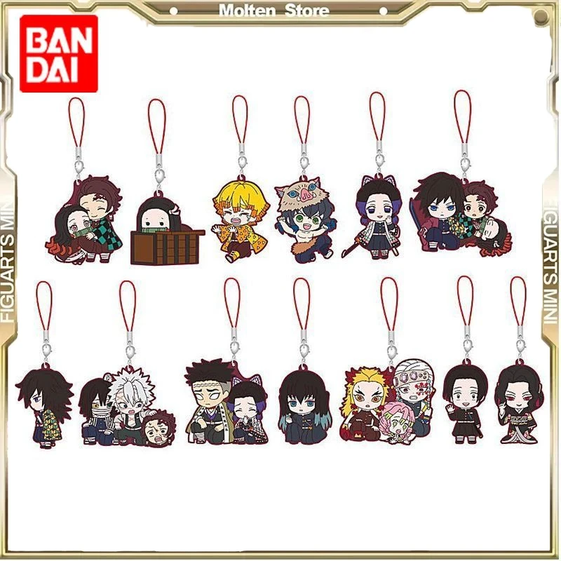 

Bandai Gachapon Demon Slayer: Kimetsu No Yaiba keychain Agatsuma Zenitsu Rengoku Senjuro Q version Character rubber pendant