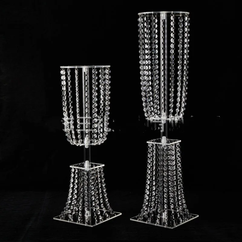 10 PCS Vase Acrylic Flower Rack Pillar Crystal Vases Wedding Table Centerpiece Party Event Road Leads Home Decor IM1047