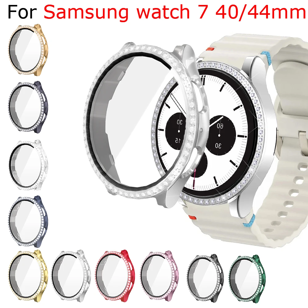 Diamond Bling Case for Samsung Galaxy Watch 7 40mm 44mm Fashion Crystal Protective Bumper Watch 7FE 40mm 44mm Cover Accessories