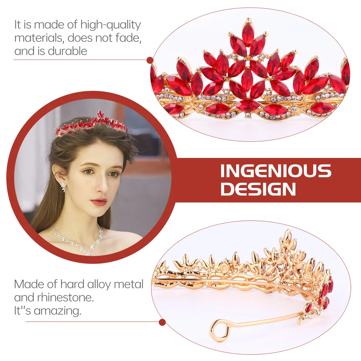 

Elegant Wedding Rhinestone Crown Headwear Bridal Headdress Perfect Match Formal Dresses Special Occasions Gift Mothers