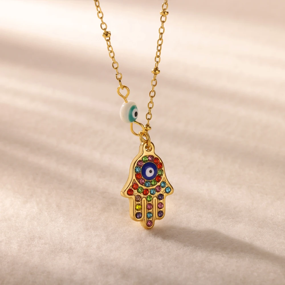 Stainless Steel Evil Eyes Pendant Necklace For Womens Jewelry Clavicle Chains Necklaces Gifts Party Dropshipping