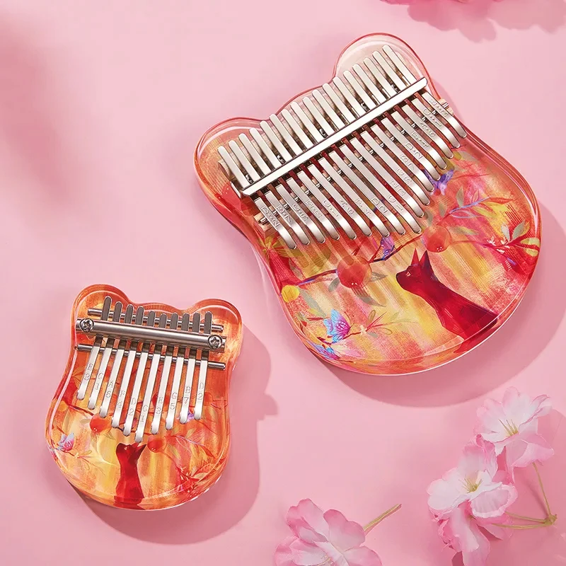 kalimba-peinte-motif-chat-10-17-touches-ensemble-de-2-pieces-kit-de-piano-a-pouce-pour-debutants-grand-et-petit-coffret-cadeau-exquis