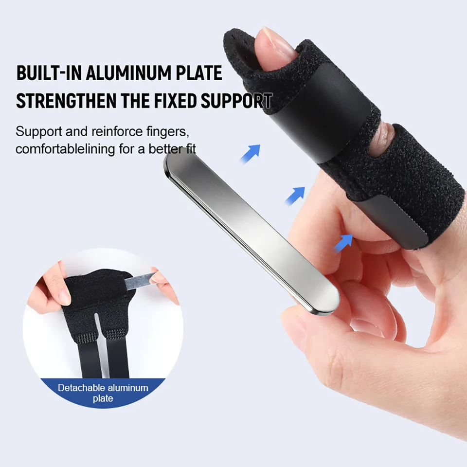 1Pcs Aluminum Strip Finger Fixation Strap Splint Rehabilitation Finger Joint Dislocation Prevent Middle Finger From Bending