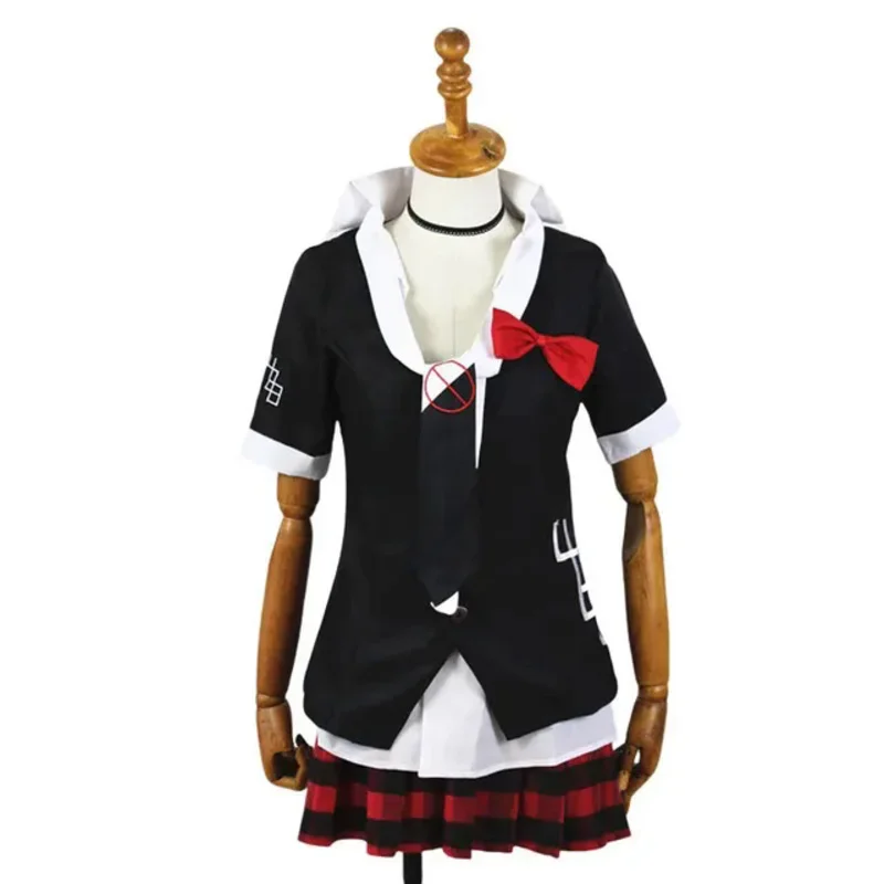 Junko Enoshima Cosplay Costume pour femme, Anime a recruté un anronpa, Uniformes scolaires, Monokuma, Épingles à cheveux, Tenue pour fille trempée