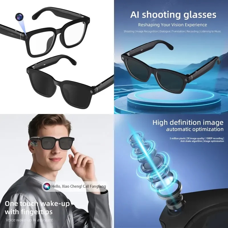 

【CHIMU HOME】 for 800W AI Smart Glasses V03 Smart Wearable Headset with AI Voice Assistant Shooting Recording Translation and