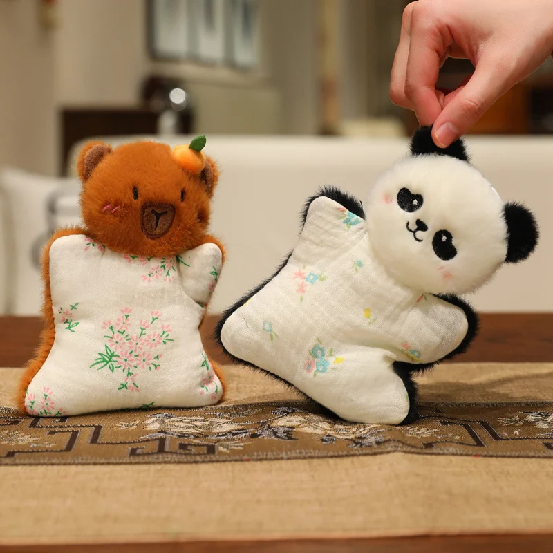 Burattino da dito lenitivo Burattino a mano Piccolo animale Bambola Palma Tesoro Peluche Bambino Confortante Aiuto per il sonno Miracolo