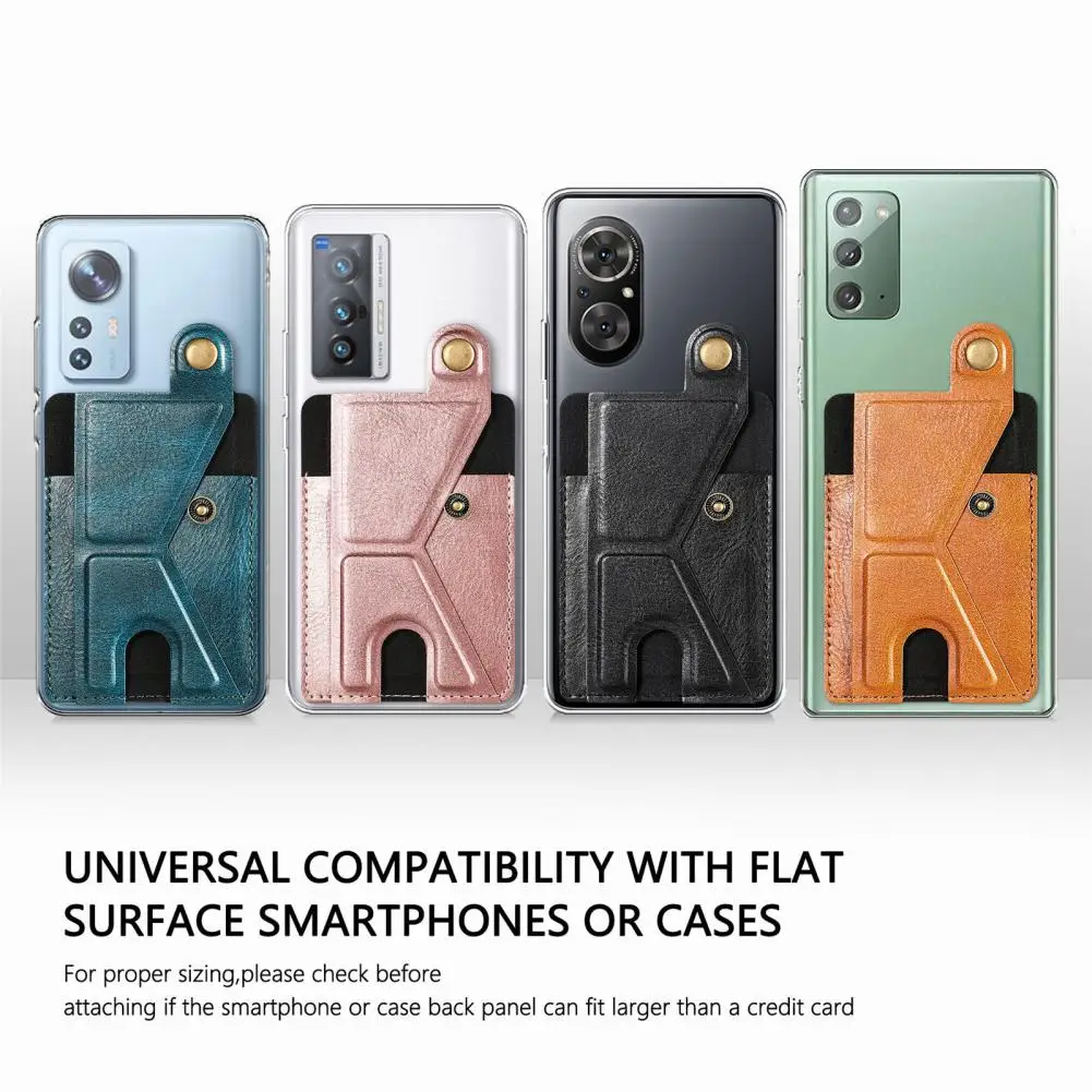 Durable Mobile Phone Card Holder Hidden Card Slot Comfortable Touch Faux Leather Bank Card Holder Daily Life