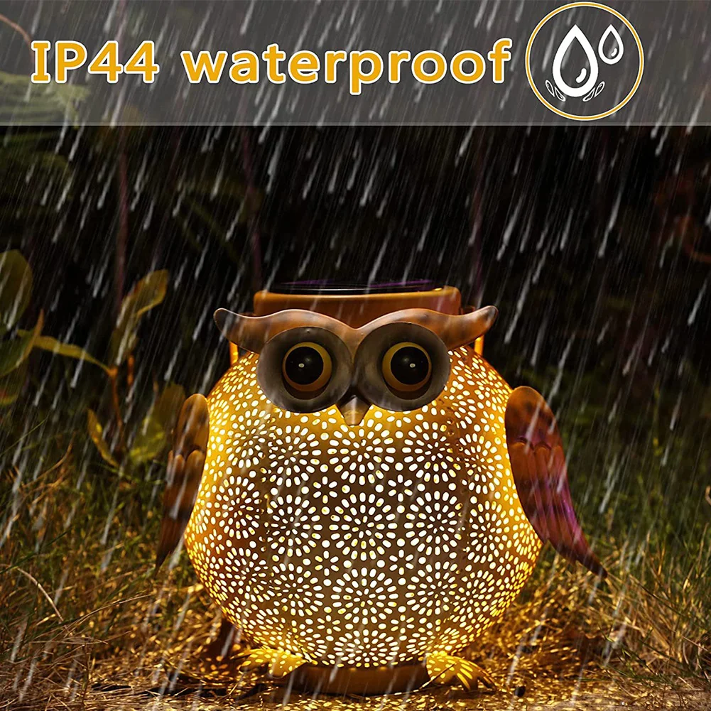 

Owl Solar Courtyard Decor Light IP44 Waterproof Iron Art Garden Decorative Light Landscape Atmosphere Lamp 600mAh for Patio Yard