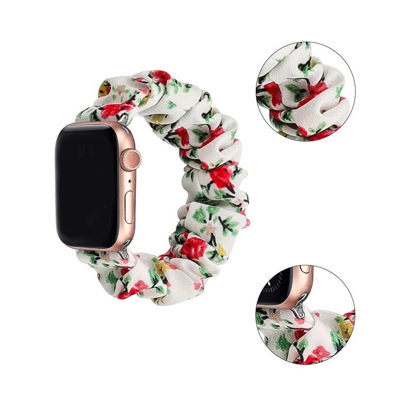 Scrunchie Strap for Apple watch band 44mm 40mm 46mm 42mm 45mm 41mm 49mm ultra Loop bracelet for iWatch series 10 9 8 7 6 SE 5 4