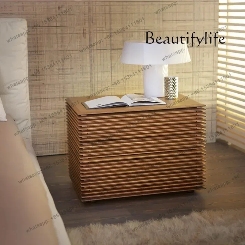 

Medieval Solid Wood Bedside Table Bedside Table North American Black Walnut Bedroom Organ Cabinet