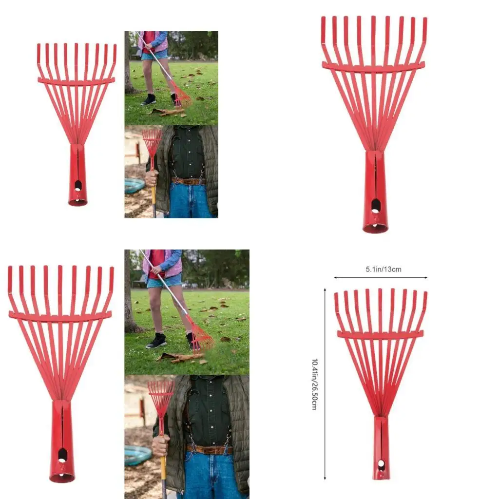 

R9UF Durable Carbon Steel Garden Rake Grass Rake Wire Broom for Garden Maintenance