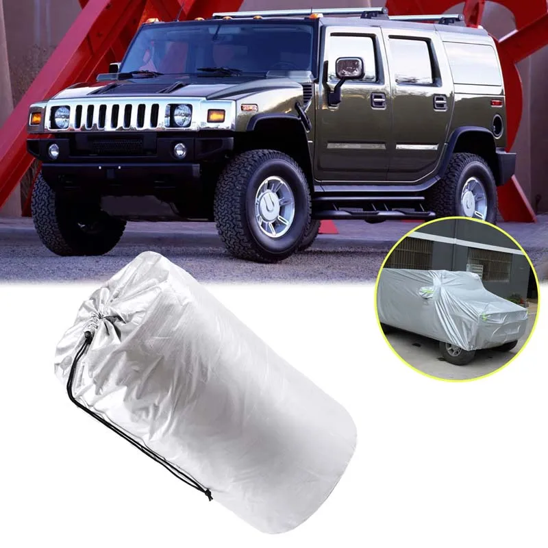 For Hummer H2 2003-2009 Waterproof Full Car Cover Snow Ice Dustproof Sunscreen Cover Indoor Outdoor All Season Car Cover