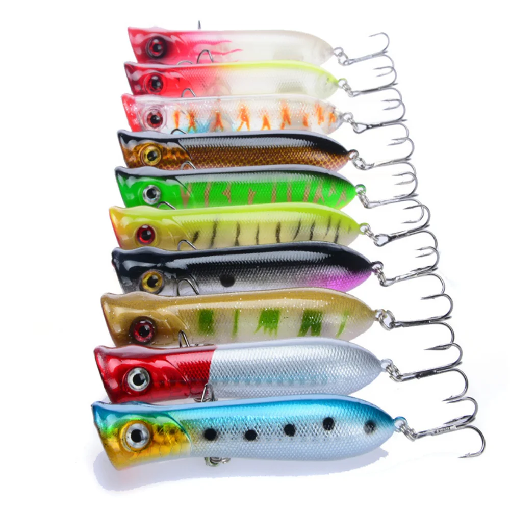 1PCS Popper Fishing Lure Wobblers 3D Eyes 8cm 11.4g Topwater Hard Iscas Artificial Plastic Bait Crankbait Pesca Carp Fishing