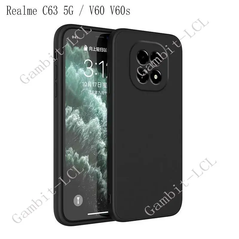 For Realme C63 5G V60s V60 RealmeV60 RMX3950 Silicone Smartphone Phone Protective Back Shell Soft TPU Case Shockproof