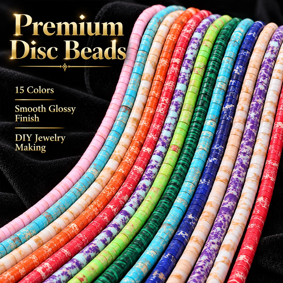 75Pcs 2x4mm Imperial Pine Natural Stone Loose Beads for Making DIY Bracelets Necklaces Keychains Various Jewelry Accessories