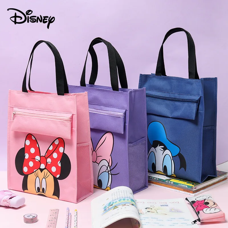 Dsiney Anime Mickey Mouse Student Handbag Kawaii Donald Duck Daisy Shoulder Bag Cartoon Minnie Document Bag Schoolbag Gifts