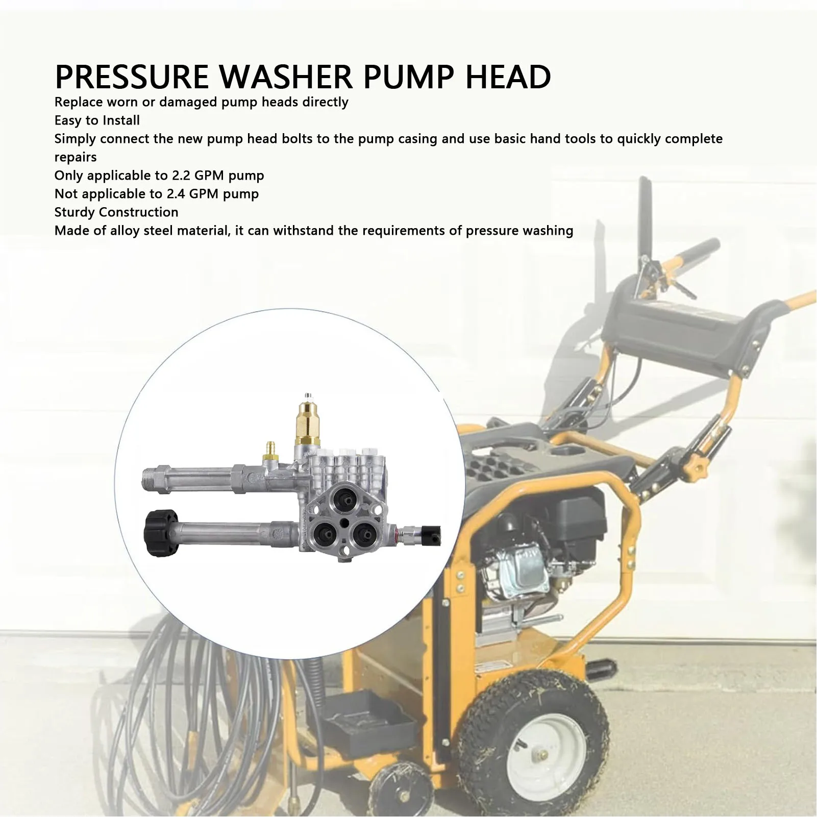 

Pump Head Assembly Replacement for Troy Bilt SRMW2.2G26 RMW2.2G24 Pumps High Pressure Washer Pump Head Assy