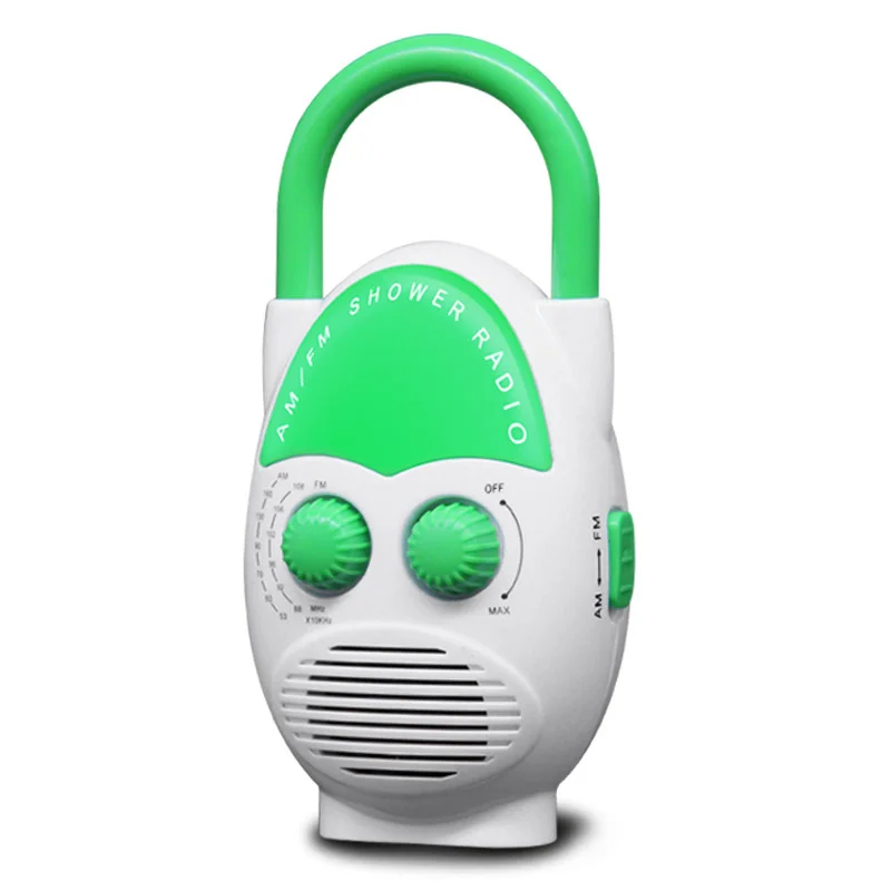 A003 Mini AM FM Портативное радио для душа Водонепроницаемый динамик Радио для ванной комнаты Регулируемая громкость Вставка карты