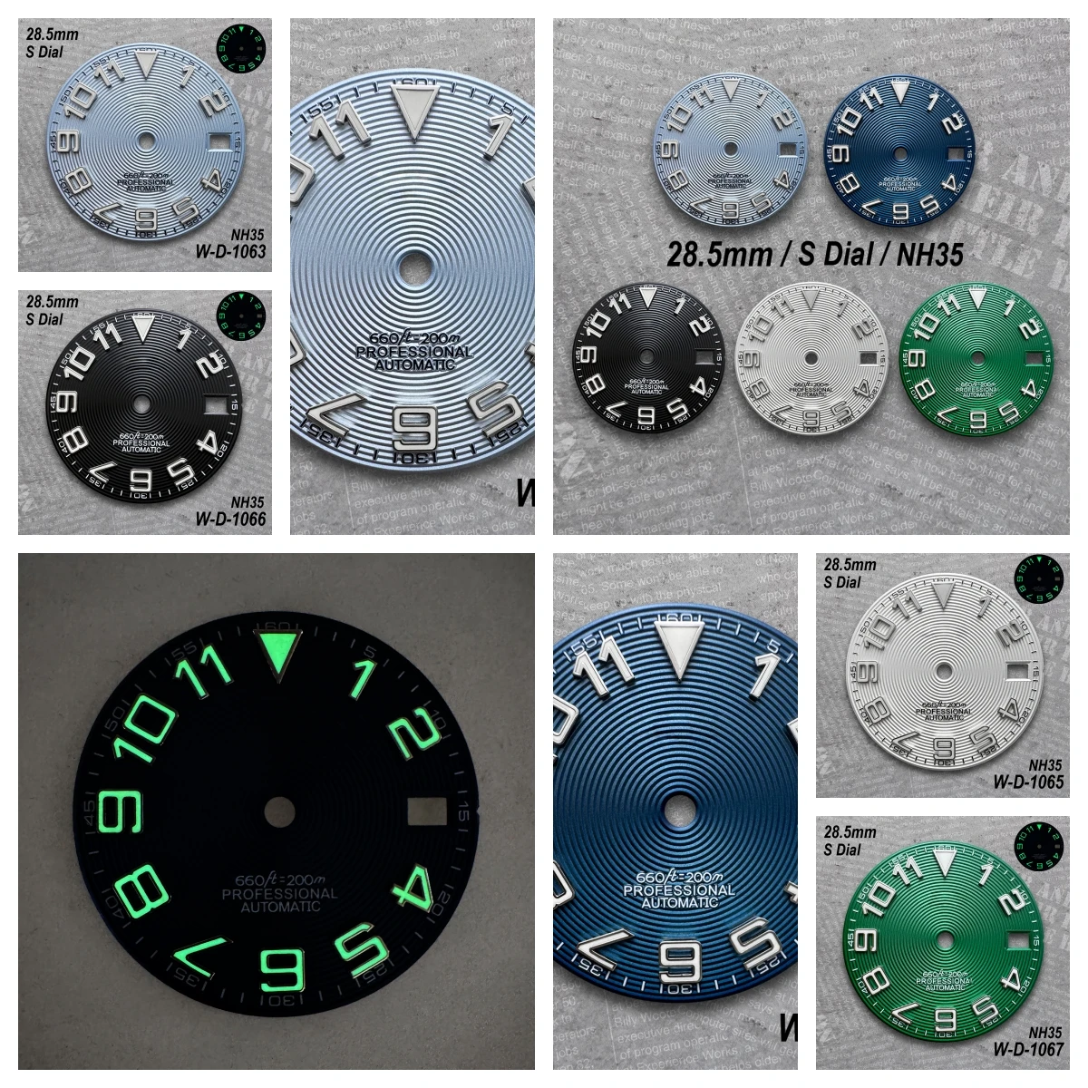 

28.5mm S Logo New CD Dial Fit NH35/NH36 Japan Movement Green Luminous Watch Modification Accessories Fit 3 /3.8/4 O'clock