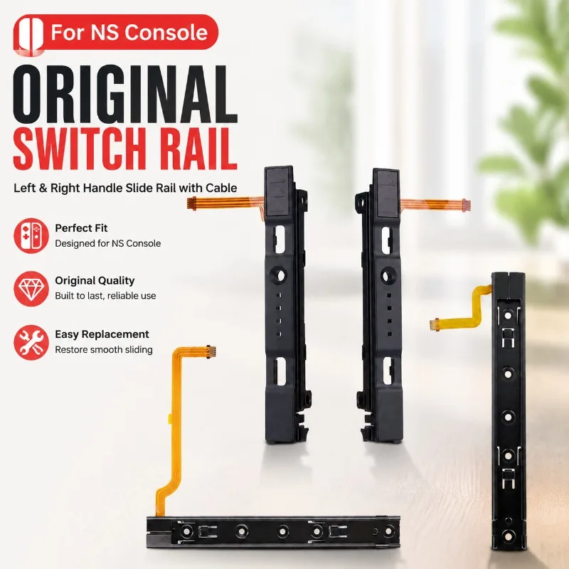 Brand New Original Slide Rail Assembly for NS Switch Console Left Right Joy-Con Controller with Built-in Flex Ribbon Cable