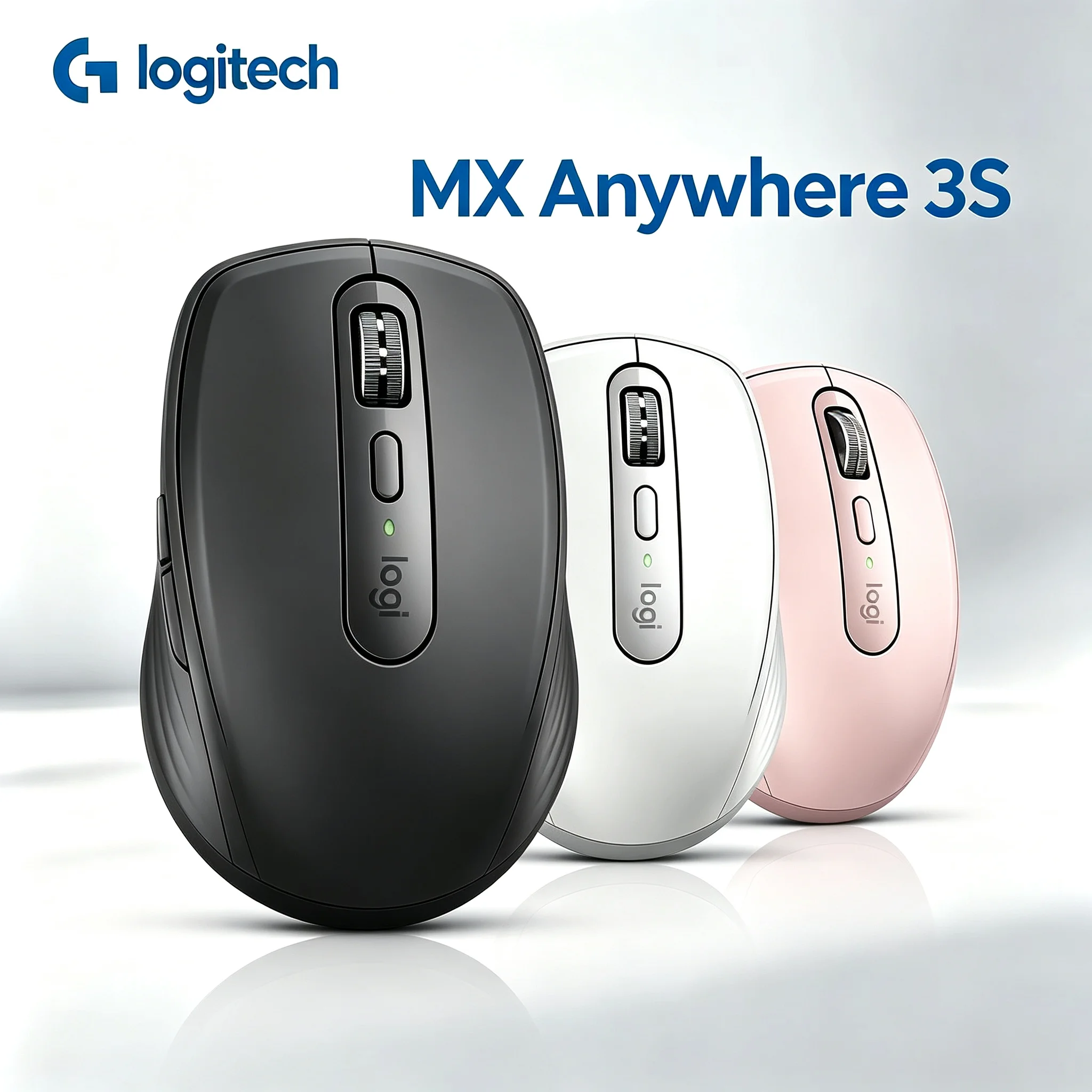 Logitech MX Anywhere 3S Bluetooth Productivity Mouse, Quiet Click, Smart Scrolling Wheel for Daily Work