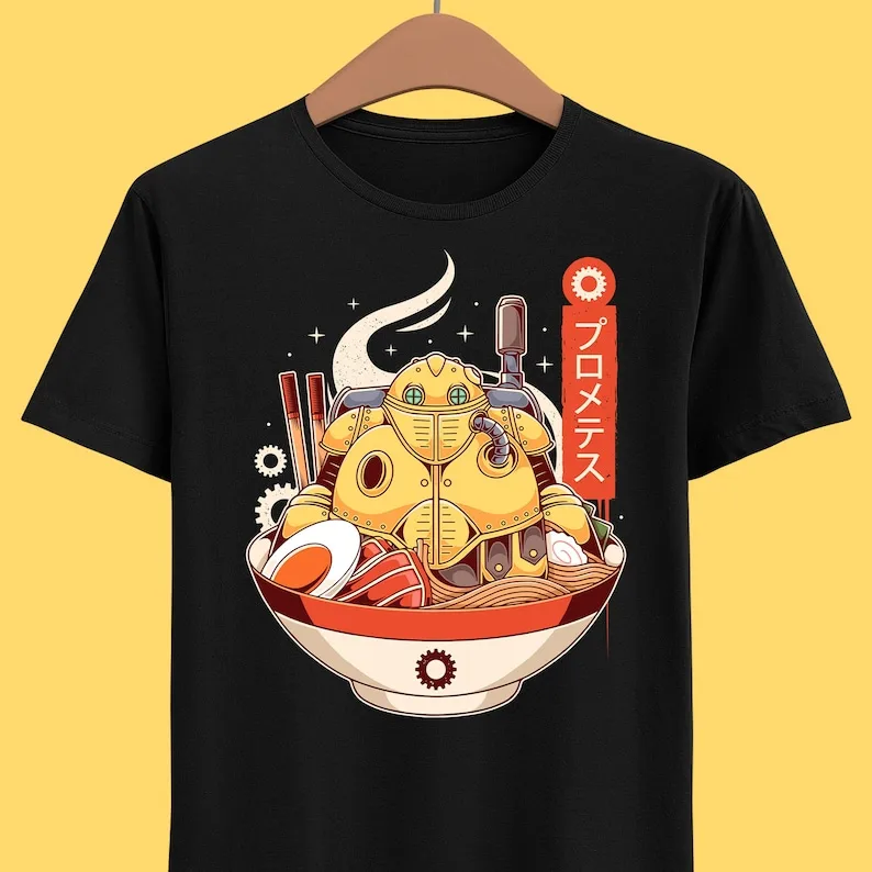 

Robo Ramen Unisex T-shirt - Chrono Trigger Video Game Shirt - Crono, Marle, Frog, Lucca - Chrono Cross Gaming Tee