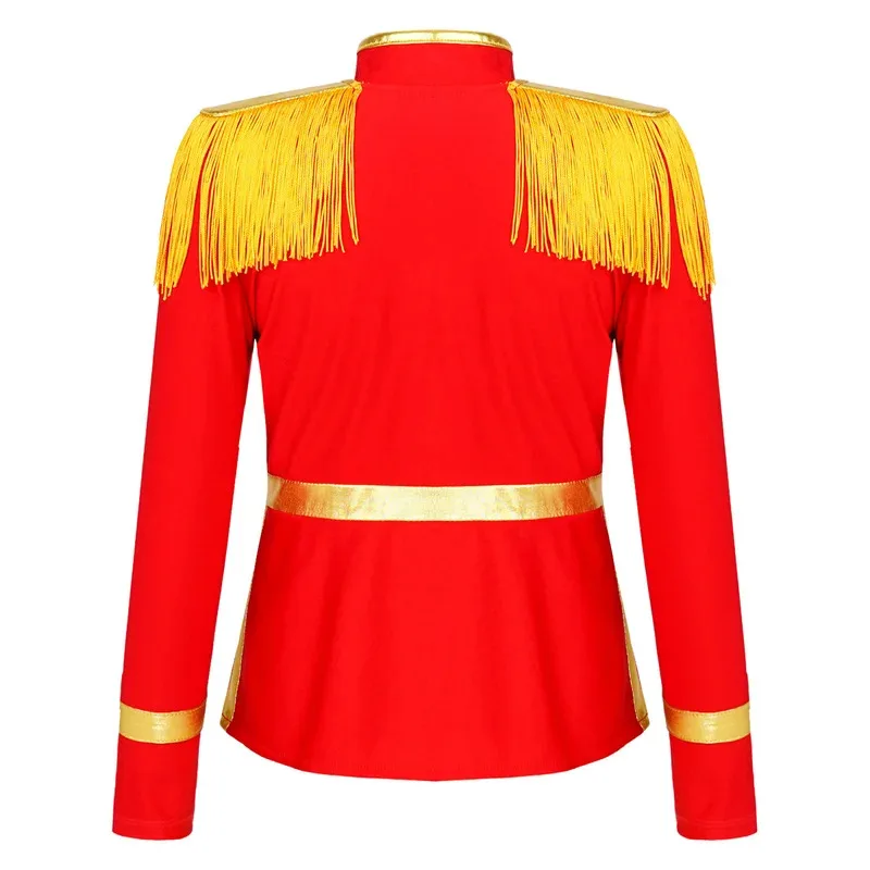 Sky01 Детский карнавальный костюм циркового манежа с длинными рукавами, униформа маршевого оркестра с кисточками, куртка для барабанного почетного гвардии CoSd01$