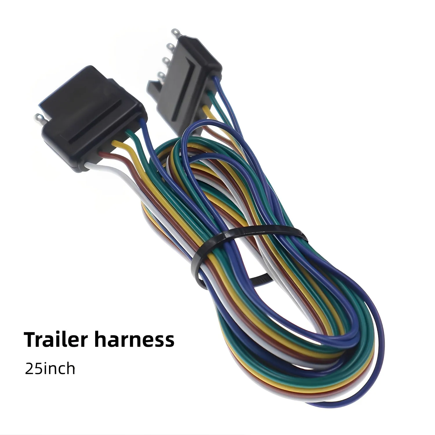 

5-Way Trailer Wire Extension 25 Inch, for Trailer w/Surge Brakes, Double Ended Trailer Wire Connector 5-Pin Flat Wiring Harness