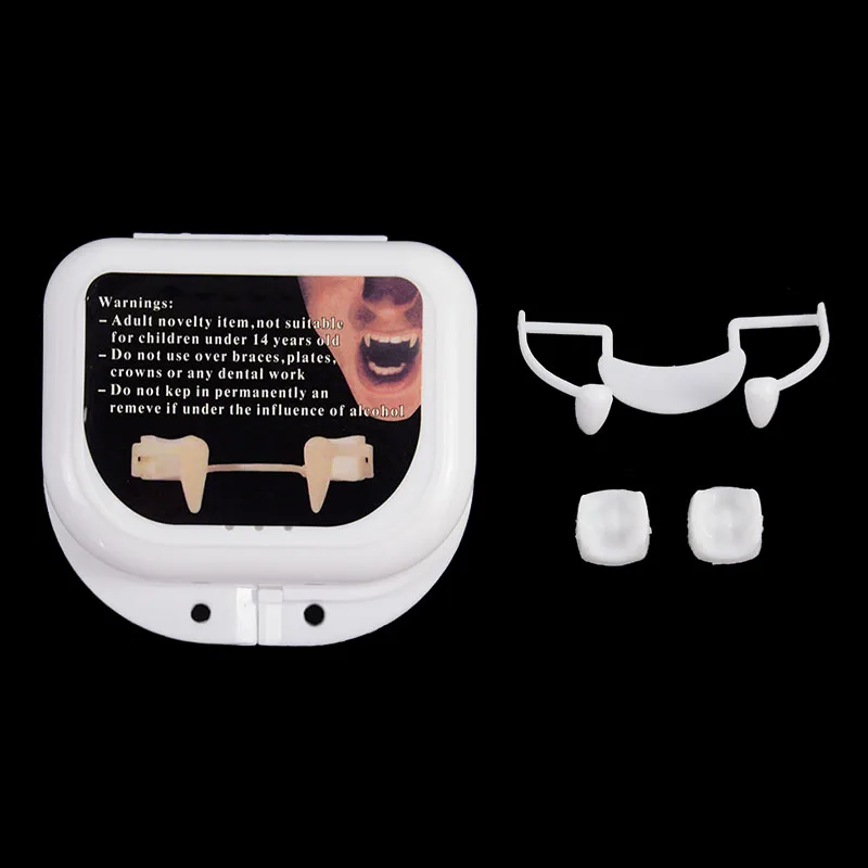 1 pz Halloween Denti finti Cosplay Zanne da vampiro Denti retrattili Mostro Lupo mannaro Denti da zombie Halloween Horror Party Decori