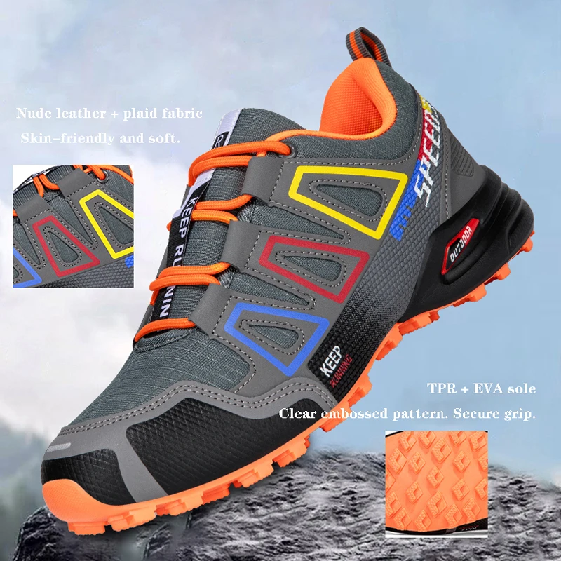 

Men's Hiking Shoes Waterproof Ultralight Trekking Shoes Lace-up Mountain Men Trekking Walking Hunting Tactical Sneakers 40-47#