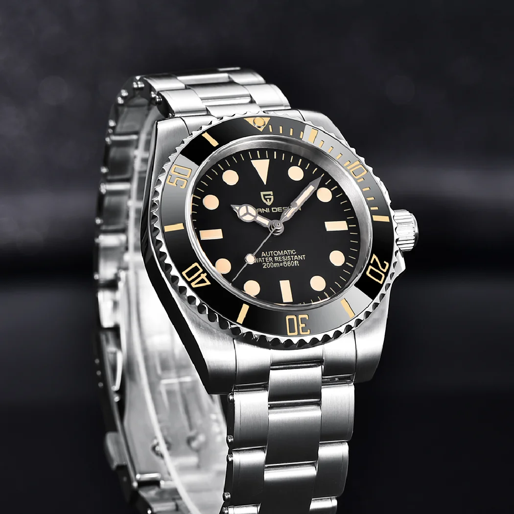 PAGANI تصميم الرجال ساعة اليد الميكانيكية السيراميك الحافة NH35 ساعة أوتوماتيكية الياقوت الفولاذ المقاوم للصدأ 200 متر مقاوم للماء Reloj Hombre