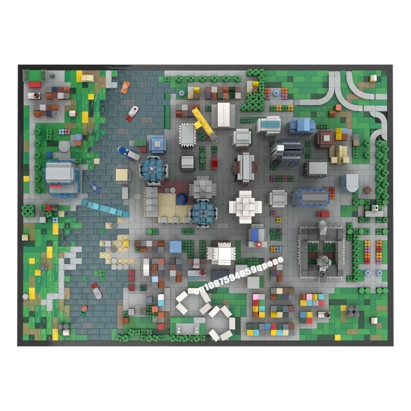 Nieuwe Stad Hot Selling Street View Moc Modulaire Philadelphia Citymap Model Aangepaste Puzzel Diy Creatieve Ideeën Kid Speelgoed Verjaardagscadeau