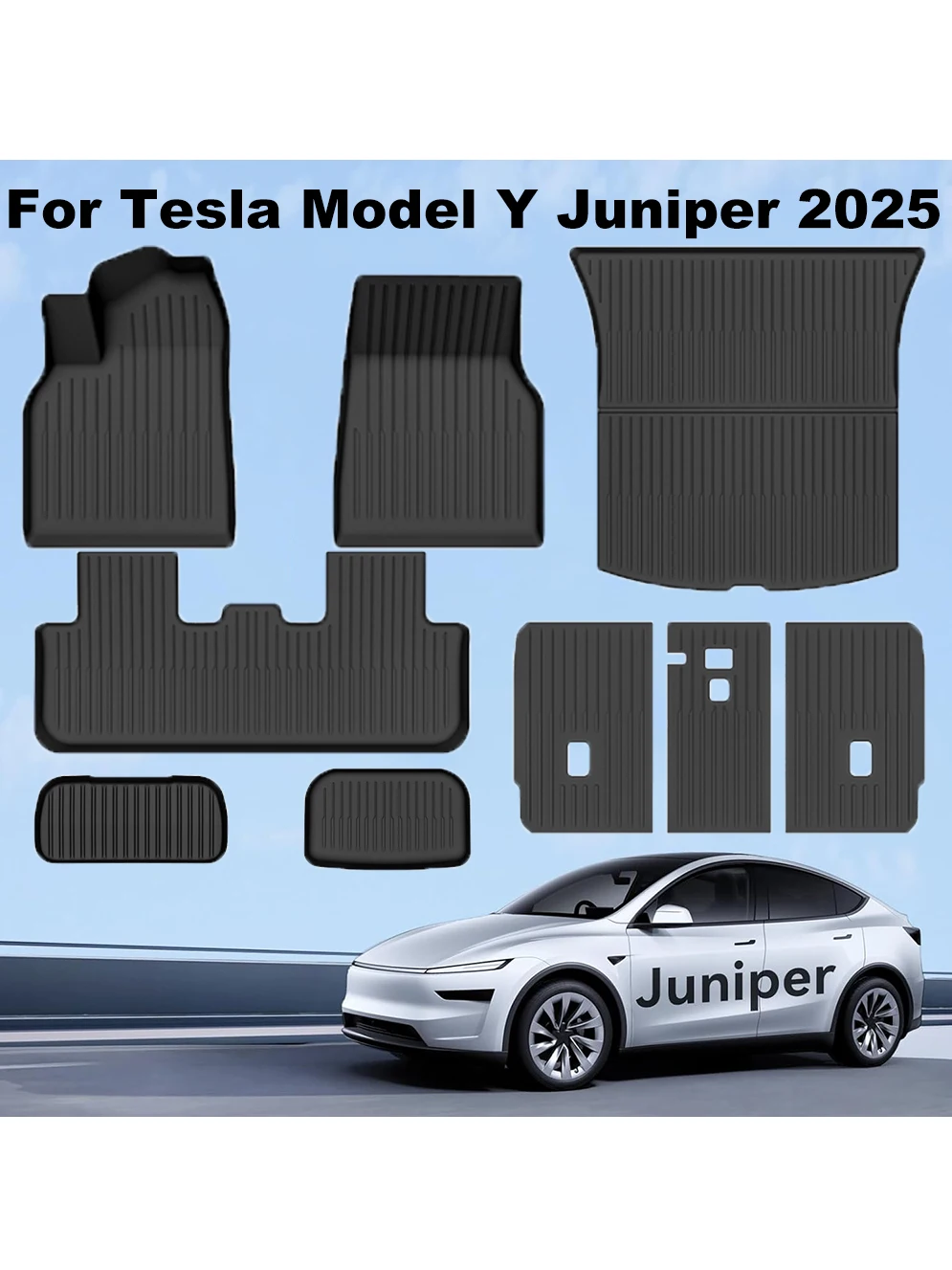 Fußmatten für Tesla Model Y Juniper 2025, Allwetter-Fußmatten-Zubehör für Tesla Y Juniper, Allwettermatten für Tesla 2025, NICHT für die Standardversion geeignet.