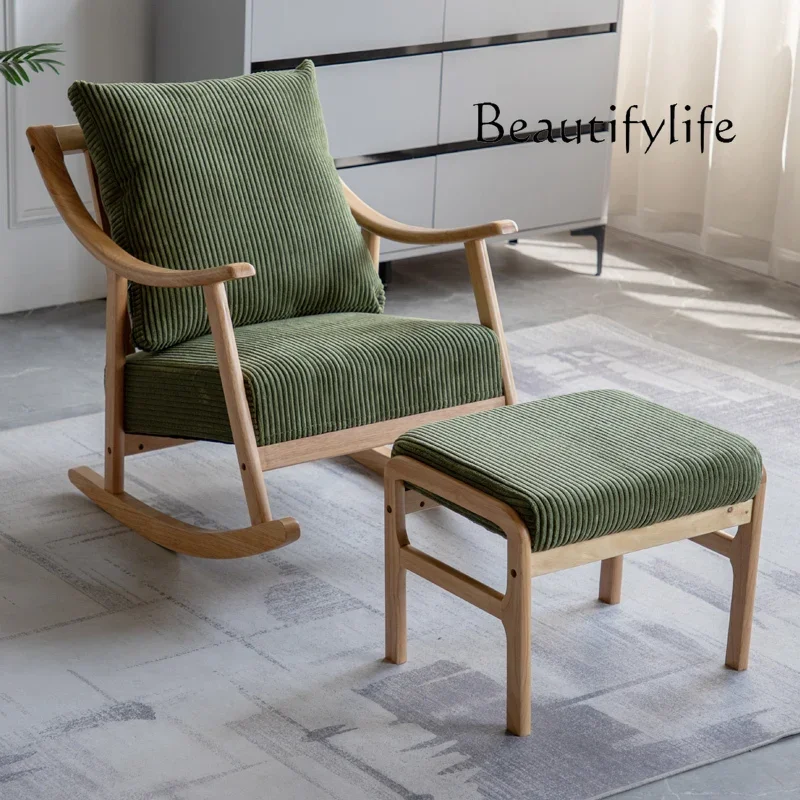 K الشمال كرسي متأرجح من الخشب الصلب شرفة غرفة المعيشة قيلولة كرسي أريكة كسولة يابانية كرسي متأرجح المنزل سعيد