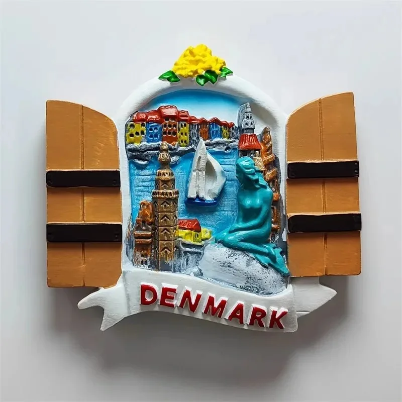 

Danmark Travelling Souvenirs Bornholm Fridge Magnets Denmark Copenhagen Mermaid Refrigerator Stickers Home Decor Wedding Gifts