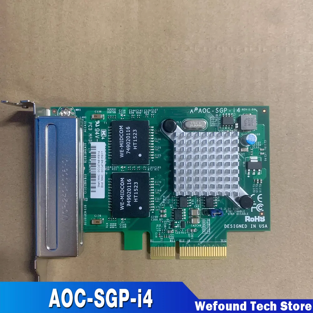 

AOC-SGP-i4 For Supermicro I350-T4 four-port Gigabit Network Card