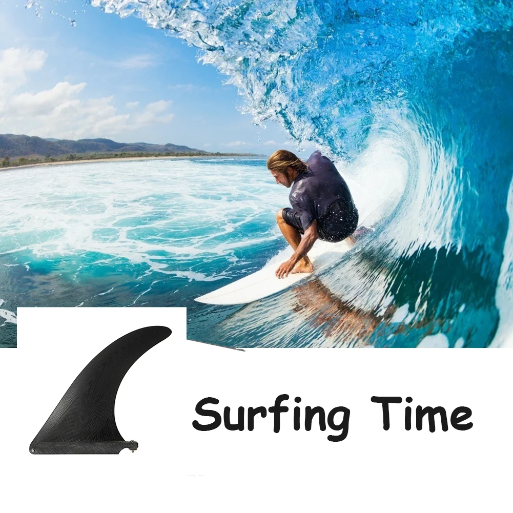 9/10 Inch Surf Longboard Fins Fiberglass Black Color Surfing Fin Surfboard Fin Single Fins view 3