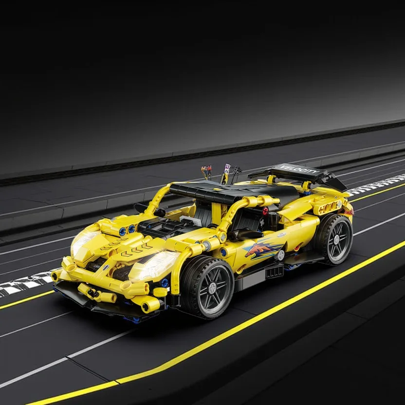 Nouveau modèle de course retirer 1:18 blocs de construction série de voiture 500 pièces jouets éducatifs véhicule de sport cadeau pour enfants garçon figurine d'action