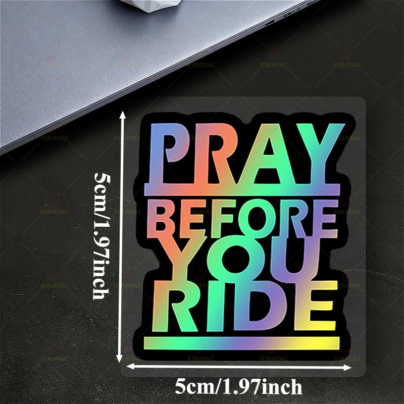 PRAY BEFORE YOU RIDE motorcycle decorative sticker, waterproof, suitable for motorcycle handlebars, helmets, bicycle bodies