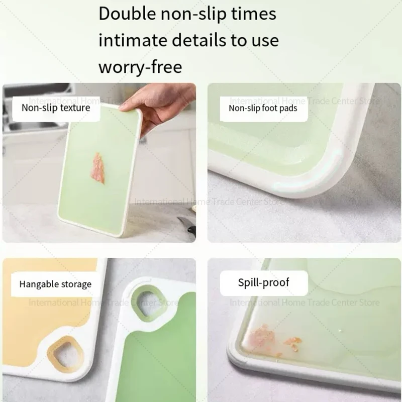 

Набор разделочных досок премиум-класса для шеф-повара — утолщенный полипропилен с резьбовыми канавками, нескользящая кухня, незаменимая для домашнего приготовления пищи