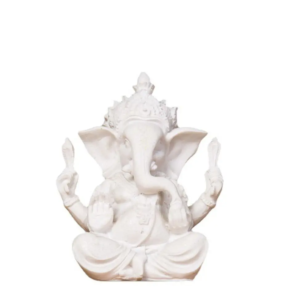 Statuetta di elefante in arenaria Ganesha, meditazione seduta, cultura orientale, statuetta buddista, ornamento, scultura in pietra arenaria