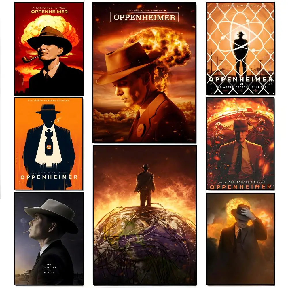 Biographical Drama O-Oppenheimer Poster Frameless Wall Art Print, Peel-and-Stick Removable