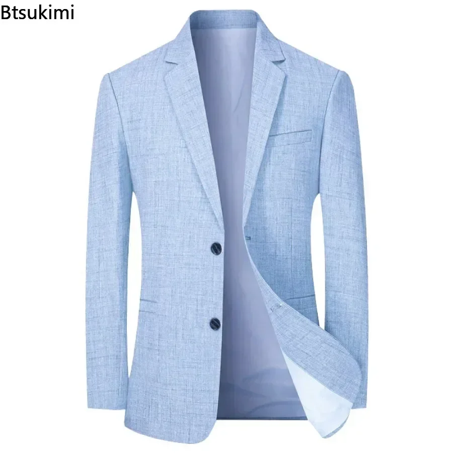 

New 2025 Men's Casual Blazers Jacket Formal Office Business Suits Coats Single-breasted Two Button Slim Blazers Jackets for Men