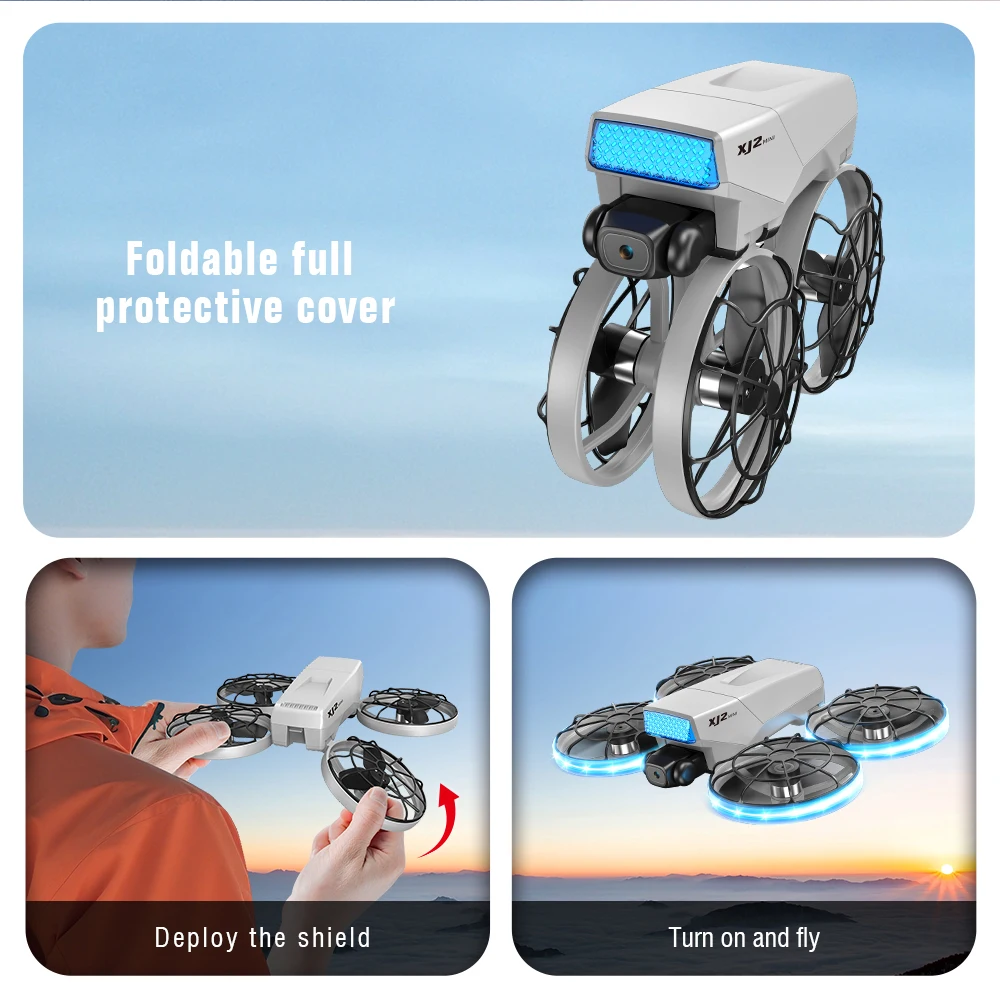 JCMO XJ2 미니 8K 듀얼 카메라 드론 스크린 리모컨 접이식 드론 암 보호 커버 포함 5G 와이파이 FPV 2.4GHz 360 롤 스턴트 신제품