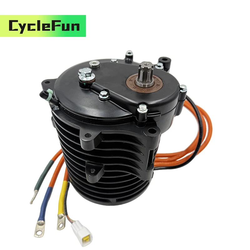 Silnik QS138 3000W (szczytowy 9000W) z napędem środkowym, 72V, 3800 obr./min, PMSM z kołem zębatym, paskiem i czujnikiem Halla, do motocykli elektrycznych, e-hulajnóg i quadów.