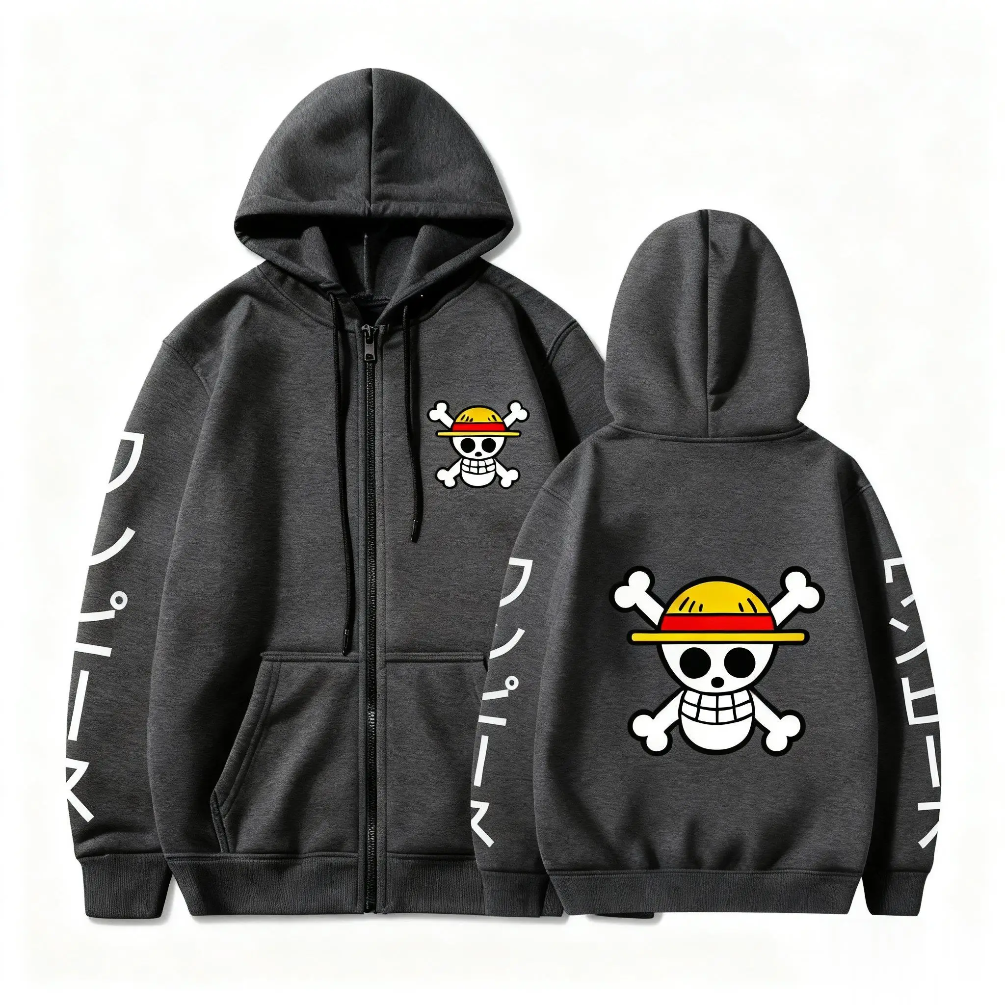 

Цельная толстовка с капюшоном в стиле аниме для мужчин и женщин, уличная одежда 2026, толстовка с капюшоном на молнии, повседневный пуловер, хлопковая куртка с рисунком, осень-зима