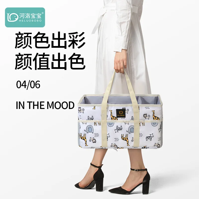 منظم حقيبة حامل محمولة لتغيير الطاولة وأساسيات حضانة السيارة صندوق تخزين حقيبة حفاضات الطفل حقيبة كرة حفاضات الطفل #3